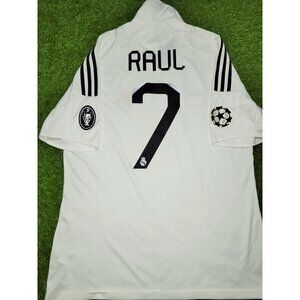 Raul Real Madrid 2008 2009 UEFA Home Soccer Jersey Shirt L SKU# 051101 AZB001